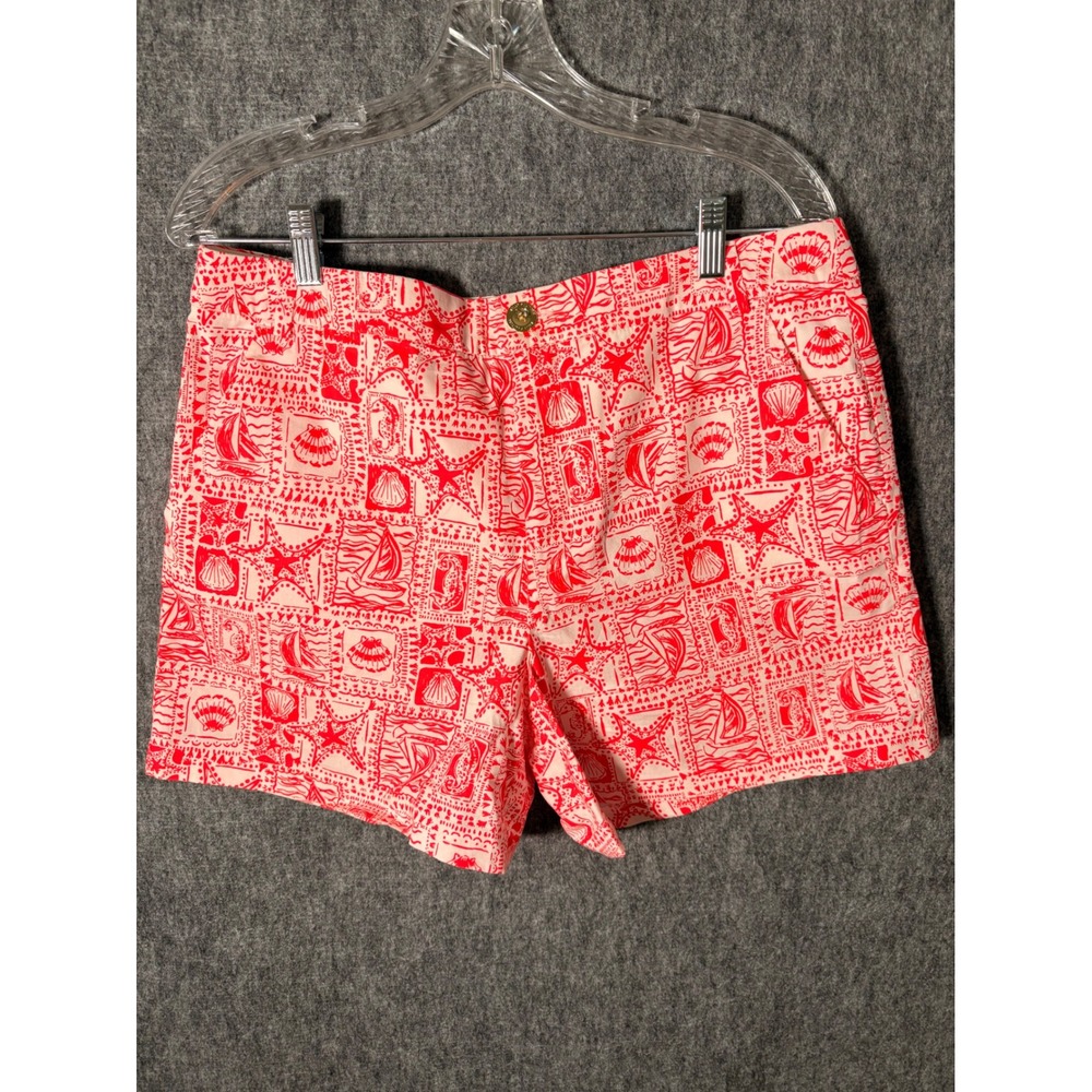 Lilly Pulitzer Kylar Seaside Harbour‎ 5" Shorts Womens 12 Coastal Summer Red